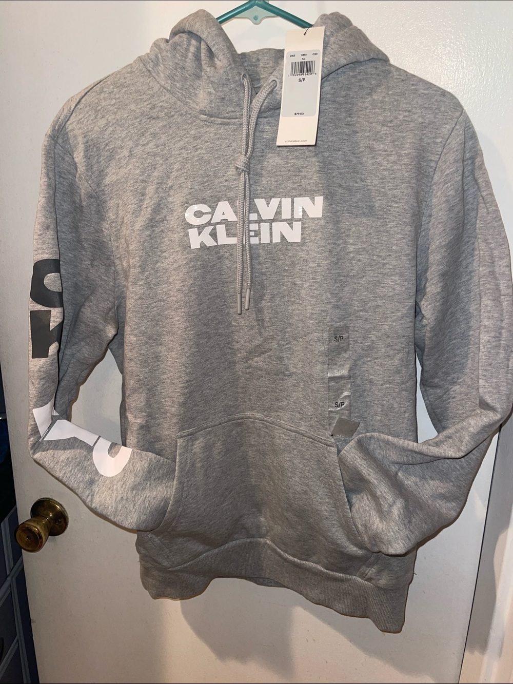 Calvin Klein Gray Hoodie with White Logo